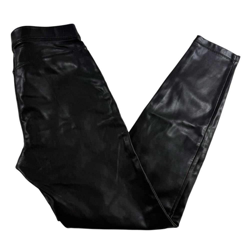 Free People Never Let Go Faux Leather Leggings Black Skinny Pants Size 25